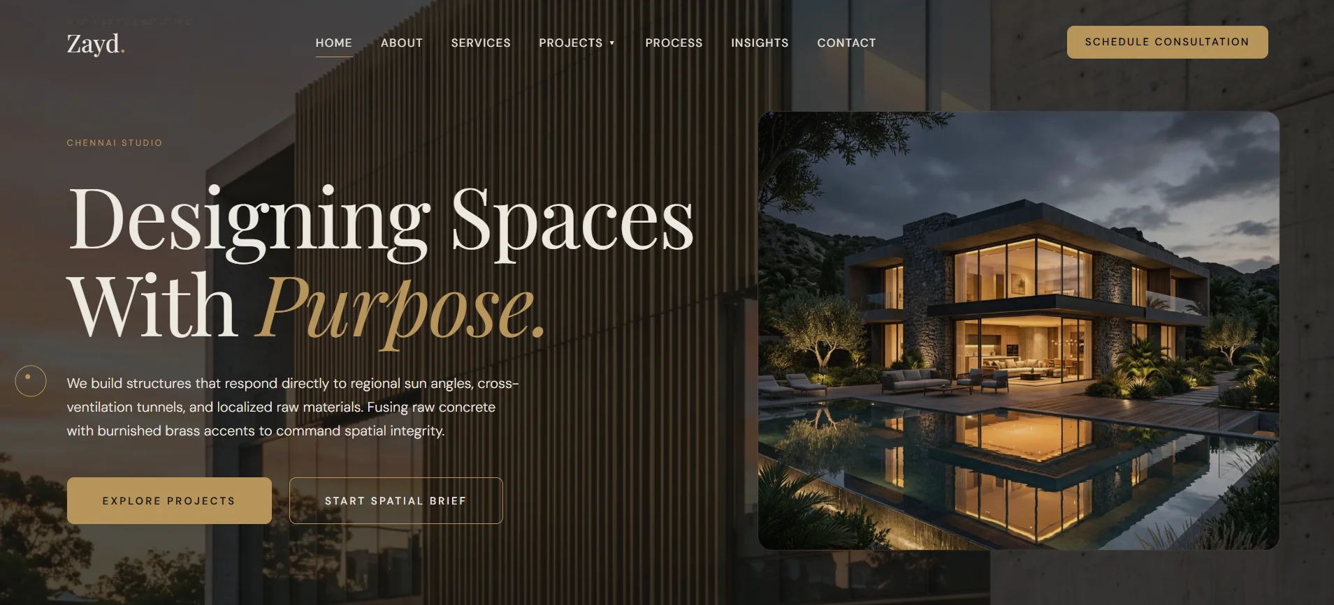 Zayd Architects concept website — Safr Labs concept project